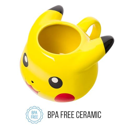 Silver Buffalo Pokemon Pikachu 3D Sculpted Ceramic Mug, 20 Ounces