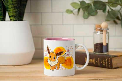 Silver Buffalo Pokémon Eevee Star Splatter Ceramic Mug, 20 Ounces