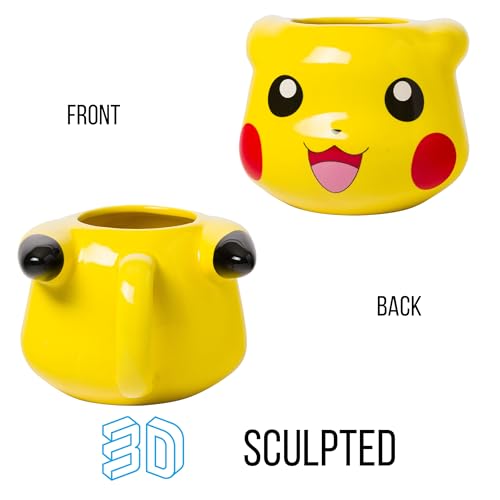 Silver Buffalo Pokemon Pikachu 3D Sculpted Ceramic Mug, 20 Ounces