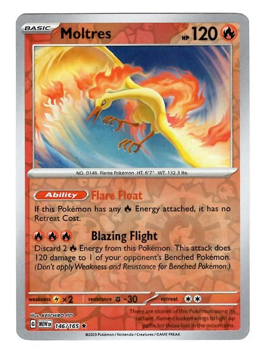 Pokemon - Moltres 146/165 151 - Reverse Foil - Single Card