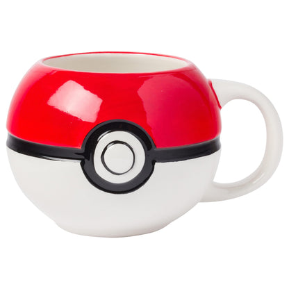 Silver Buffalo Pokemon Pokeball Ceramic 3D Sculpted Mug, 20 Ounces