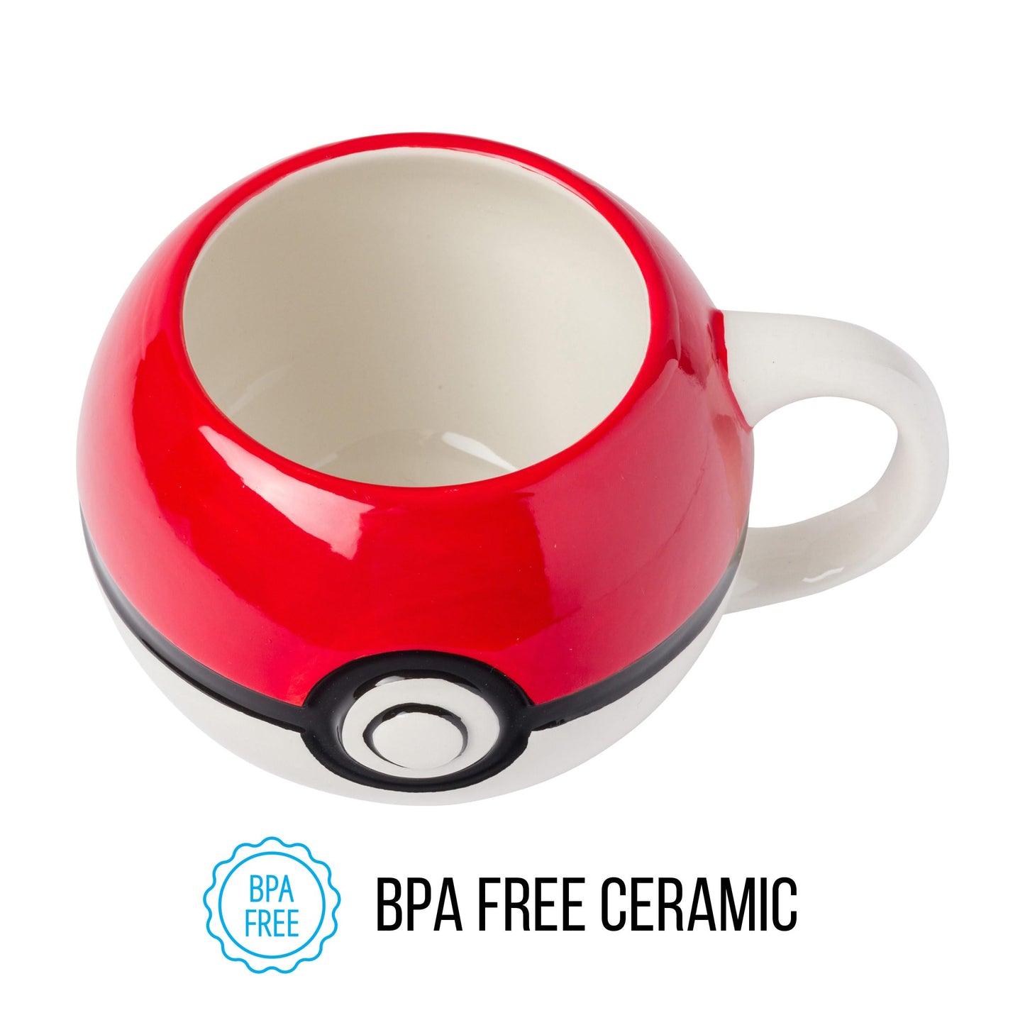 Silver Buffalo Pokemon Pokeball Ceramic 3D Sculpted Mug, 20 Ounces