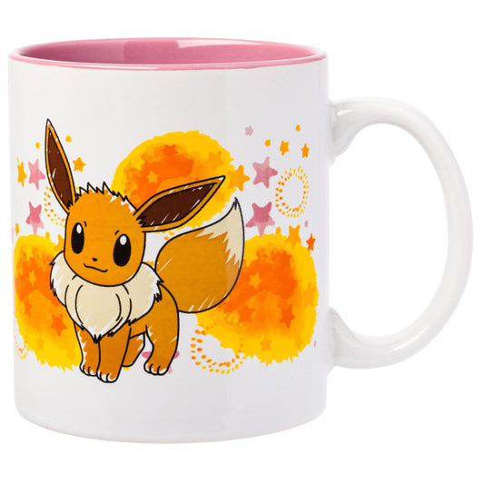 Silver Buffalo Pokémon Eevee Star Splatter Ceramic Mug, 20 Ounces