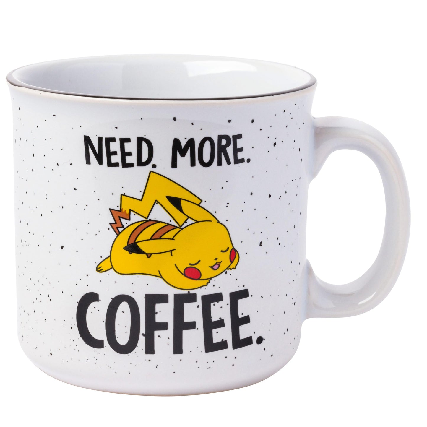 Silver Buffalo Pokemon Pikachu Need More Coffee Ceramic Camper Mug, 20 Ounces