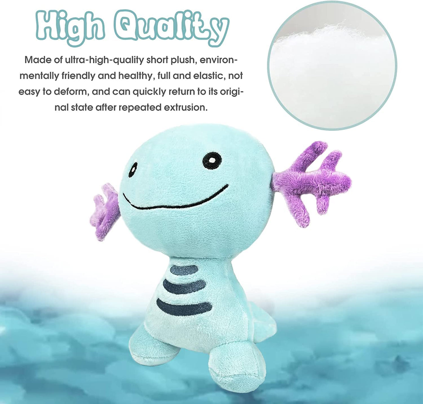 OMG ALL STORE Axolotl Plush Salamander Toy Fun and Soft Plush Stuffed Toy for Game Fans Gift Soft Stuffed Pillow Doll for Kids and Adults (8 Inch) (Blue)