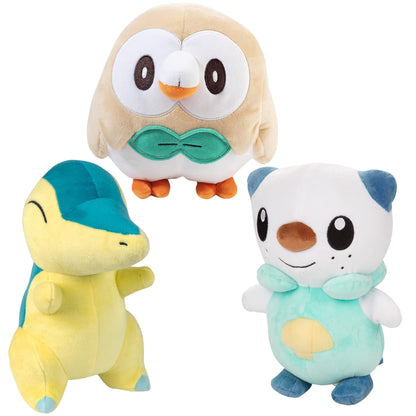 Pokemon Legends: Arceus Starters 8" Plush 3-Pack - Rowlet, Cyndaquil & Oshawott - Officially Licensed - Authentic Soft Stuffed Animal Toy Figures - Gift for Kids, Boys, Girls - 2+