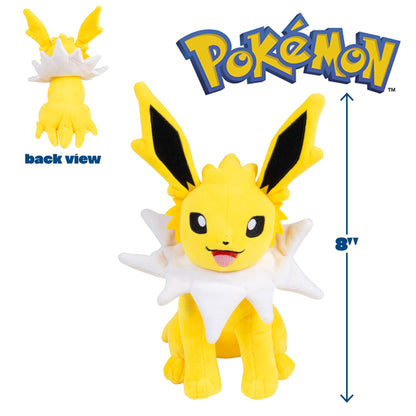 Pokémon 8" Jolteon Plush - Officially Licensed - Eevee Evolution Figure - Authentic Soft Stuffed Animal Toy - Easter Basket Stuffer Gift for Kids, Boys, Girls - 2+