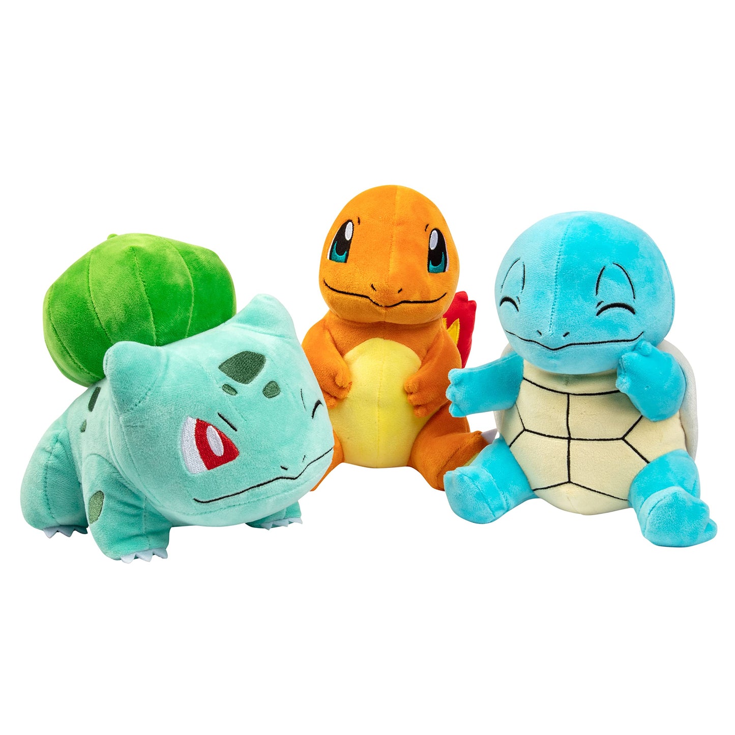 Pokemon 8" Plush Starter 3-Pack Charmander, Squirtle, Bulbasaur - Generation 1 Figure Set - Officially Licensed - Stuffed Animal Toy - Easter Basket Stuffer Gift for Kids, Boys, Girls - 2+