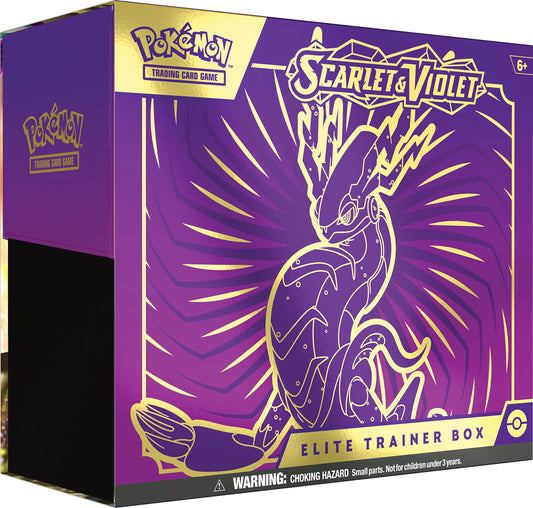 Pokémon TCG: Scarlet and Violet Elite Trainer Box - Miraidon Purple (1 Full Art Promo Card, 9 Boosters and Premium Accessories)