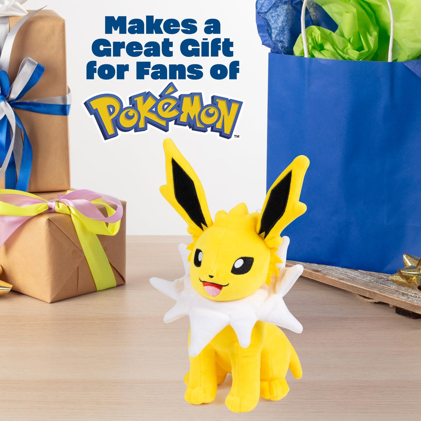 Pokémon 8" Jolteon Plush - Officially Licensed - Eevee Evolution Figure - Authentic Soft Stuffed Animal Toy - Easter Basket Stuffer Gift for Kids, Boys, Girls - 2+