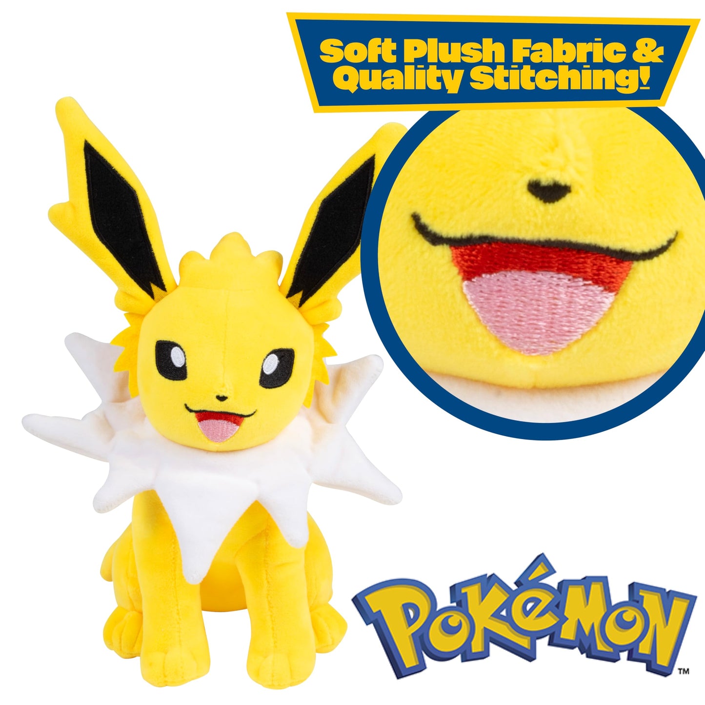 Pokémon 8" Jolteon Plush - Officially Licensed - Eevee Evolution Figure - Authentic Soft Stuffed Animal Toy - Easter Basket Stuffer Gift for Kids, Boys, Girls - 2+